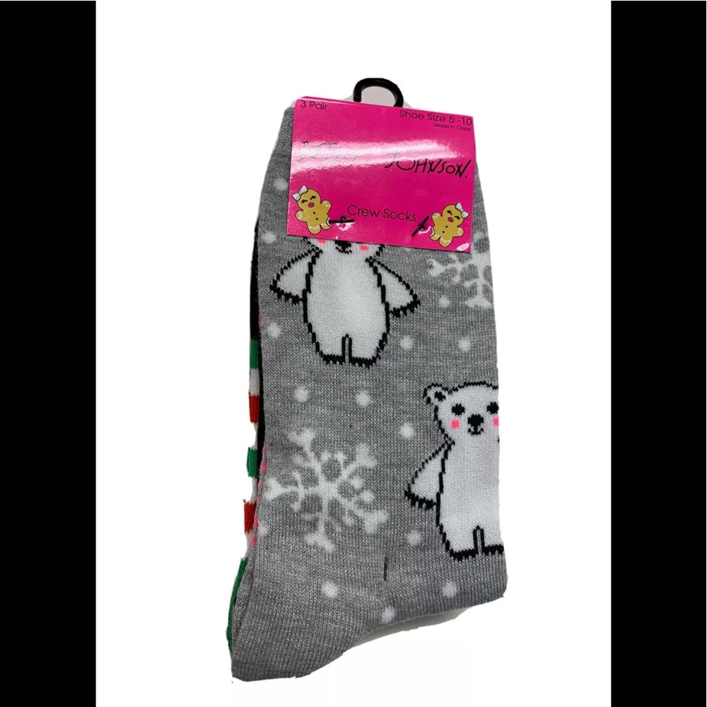 Betsey Johnson Holiday 3 Pair Package Crew Socks